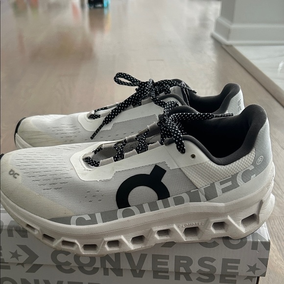 On Running CloudTec Cloudmonster Sneakers in White and Gray - Picture 1 of 9